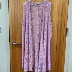 Women's Plus Size LuLaRoe Joy lace pink cardigan